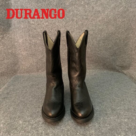 Durango Men's 11” Black Leather Oil Resistant Round Toe Western Boots - Picture 1 of 10